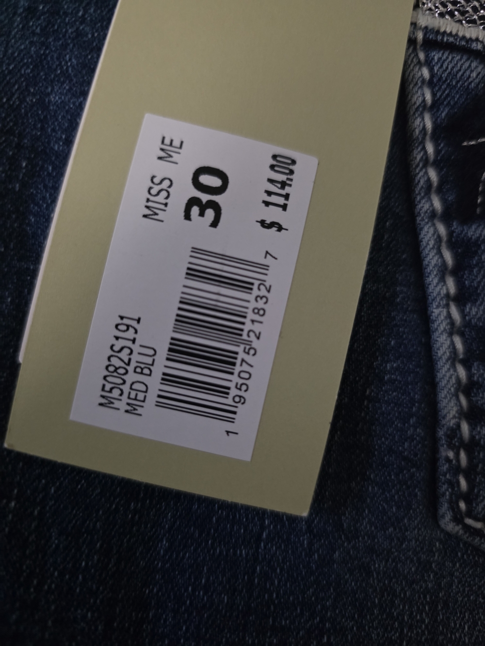 Miss Me Mid-Rise Dark Blue Embroidered Women's Jeans - 30 X 29 - Picture 4 of 14
